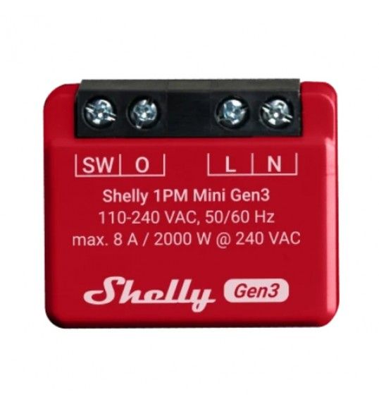 1PMMini SHELLY Smart Switch w/ Power Metering 8A 110/240VAC