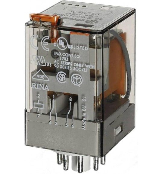 60.12.8.230.0040 Finder Industrial relay 10A, 2 inv, 230VAC