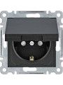 WL1163 Hager Tomada Schuko c/tampa e obtur - preto WL1163 Hager Tomada Schuko c/tampa e obtur - preto