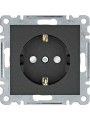 WL1063 HAGER Lumnia 2 Schuko socket with shutters Black