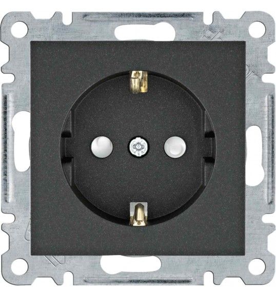 WL1063 HAGER Lumnia 2 Schuko socket with shutters Black