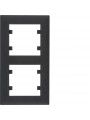 WL5623 HAGER Lumina 2 Cover plate x2 vertical Black