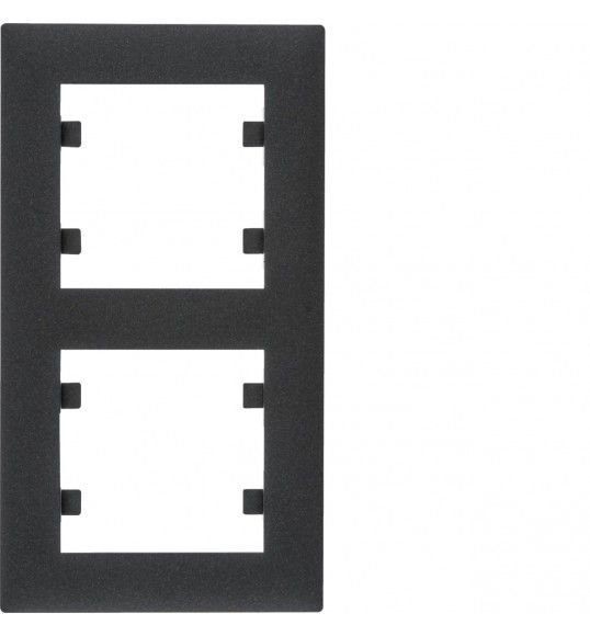 WL5623 HAGER Lumina 2 Cover plate x2 vertical Black