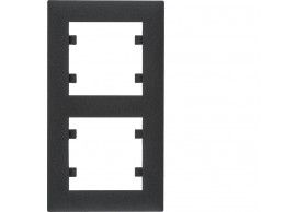 WL5623 HAGER Lumina 2 Cover plate x2 vertical Black