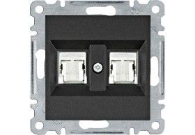 WL2163 Hager Luminna 2 RJ45 Cat.6 UTP duplo - preto