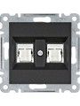 WL2163 HAGER Lumina 2 RJ45 Cat.6 UTP Double - Black WL2163 HAGER Lumina 2 RJ45 Cat.6 UTP Double - Black