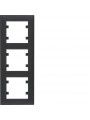 WL5633 HAGER Lumina 2 Cover Plate x3 Vertical Black