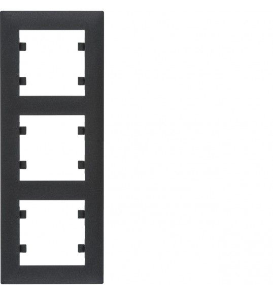 WL5633 HAGER Lumina 2 Cover Plate x3 Vertical Black