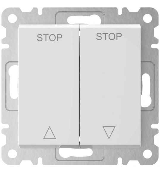 WL0330 HAGER Lumina 2 Double switch for blinds White