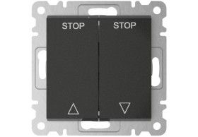 WL0333 HAGER Lumina 2 Double switch for blinds Black