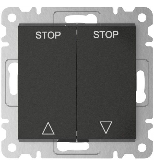 WL0333 HAGER Lumina 2 Double switch for blinds Black