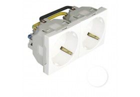 45192SBR Efapel TOMADA DUPLA SCHUKO C/OBTUR - 4 MD BRANCA