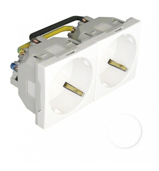 45192SBR Efapel TOMADA DUPLA SCHUKO C/OBTUR - 4 MD BRANCA