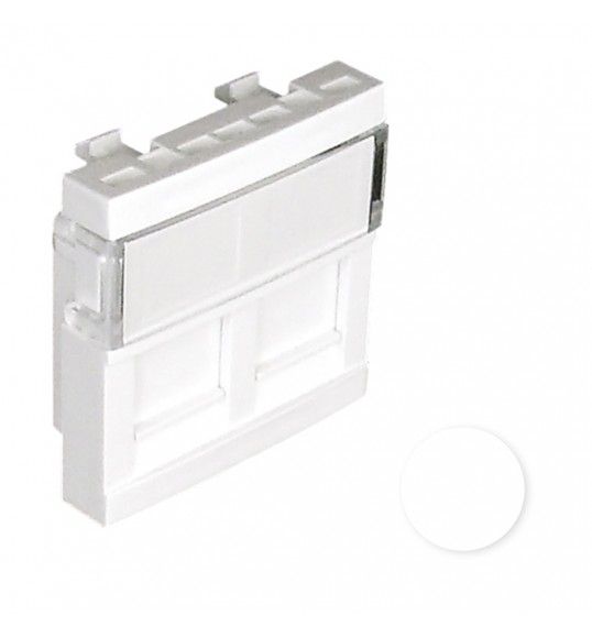 45971SBR DOBLE MD P/CONECTORES RJ45 - 2 MD BLANCO