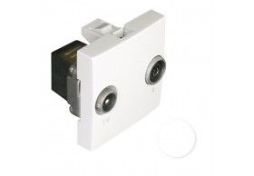 45554SBR Efapel TOMADA R-TV TERMINAL - 2 MD BRANCA