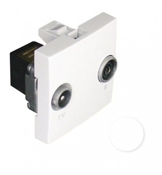 45564SBR Efapel TOMADA R-TV PASSAGEM - 2 M�D BRANCA