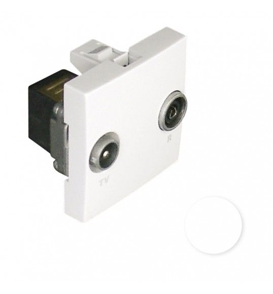 45533SBR Efapel TOMADA R-TV ESTRELA - 2 M�D BRANCA