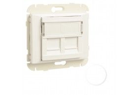 70442SBR TAPA C/SOPORTE P/DOS CONECTORES RJ45 BLANCO