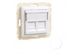 90442SBR TAPA C/SOPORTE P/DOS CONECTORES RJ45 BLANCO