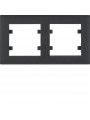 WL5723 HAGER Lumina 2 Cover Plate x2 Horiz. Black