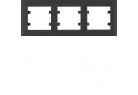 WL5733 HAGER Lumina 2 Cover Plate x3 Horiz. Black