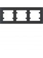 WL5733 HAGER Lumina 2 Cover Plate x3 Horiz. Black