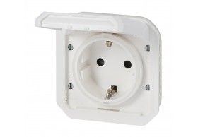 069639L Plexo New Einsatz Schutzkontakt-Steckdose, SL, EB, IP44, IK 08, Ultrawei?