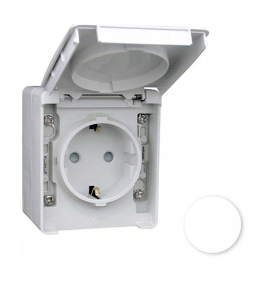 48132CBR Efapel TOMADA SCHUKO C/OBTURADOR BRANCA