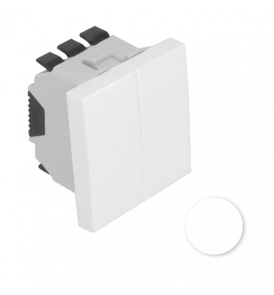 45061 SBM COMUTADOR DE LUSTRE 2 MDULOS BRANCO MATE