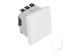 45061 SBM COMUTADOR DE LUSTRE 2 MDULOS BRANCO MATE