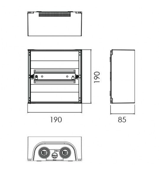 S108 DISTRIBUTION BOARD, SURFACE-MOUNTED, 1 ROW, 8 MOD. WH