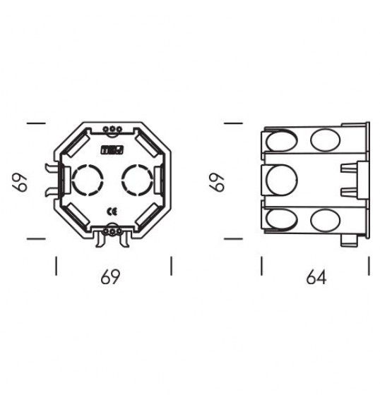 56102 Caixa aparelhagem agrupvel funda Branco