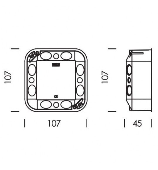 56103P CAIXA APARELHAGEM QUADRADA C/ TAMPA PAREDES OCAS VRD