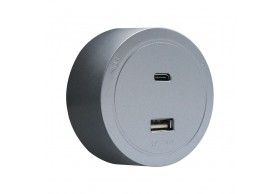 41796 R-Electric USB A+C Magnetic Socket Grey