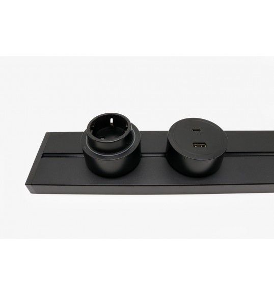 41833 R-Electric Magnetic USB A+C Socket with LED Black