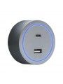 41826 R-Electric Magnetic USB A+C Socket with LED Grey 41826 R-Electric Magnetic USB A+C Socket with LED Grey
