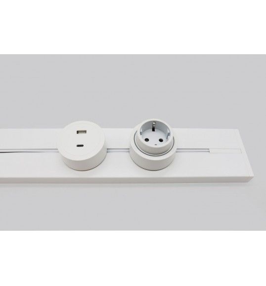 41819 R-Electric Magnetic USB A+C Socket with LED White