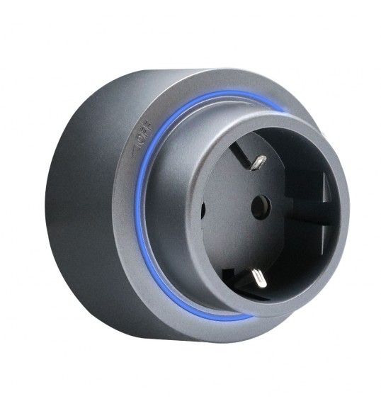 41888 R-Electric Magnetic EU Socket with LED Grey
