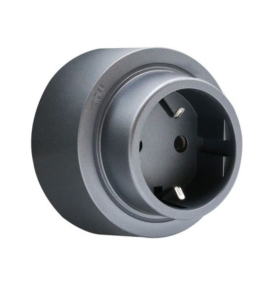 41888 R-Electric Magnetic EU Socket with LED Grey