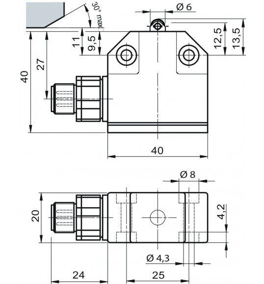 N01R550SVM5-M Precision single limit switch NB01, ball plung