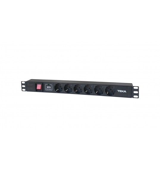 290695 Painel 6 Tomadas Schuko c/ Int. 19, 1U