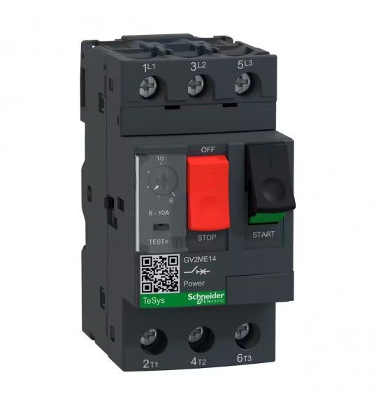 GV2ME14 Schneider TeSys GV2ME disj. moteur 6..10A 3P 3d dclencheur magnto-thermique