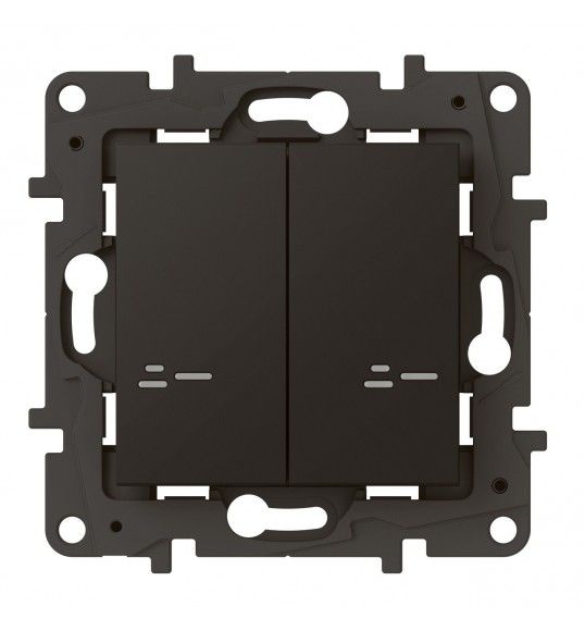 863808 Wandsender Licht 2-Fach, Schwarz Nilo Step with Netatmo