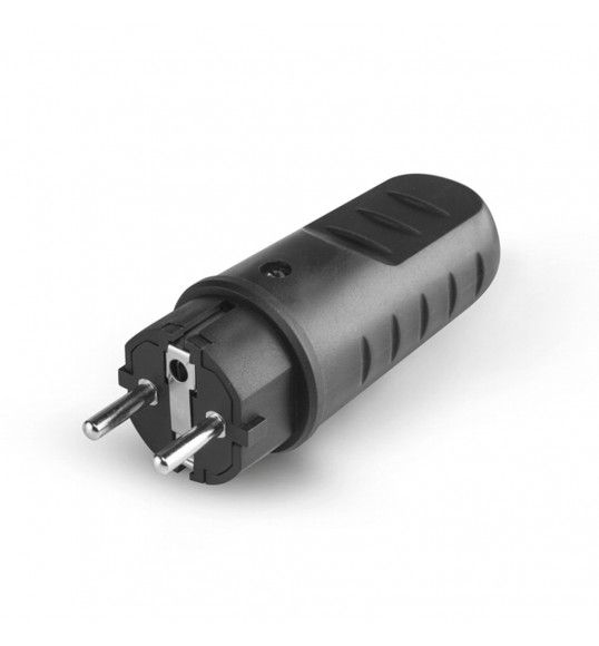 110.3100 Scame Rubber male plug 2P+E 16A 250V IP44 black