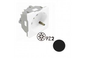 45132 SPM TOMADA SCHUKO C/OBTURADOR - 2 M�D PRETA MATE