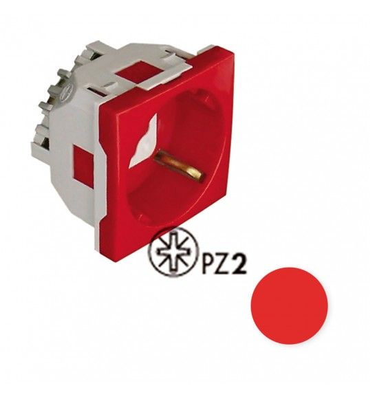 45136SVM ENCHUFE SCHUKO 45� C/ENCLAVAMIENTO - 2 M�D ROJA