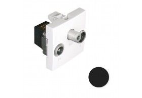 45543 SPM TOMADA R-TV-SAT ESTRELA - 2 M�D PRETA MATE