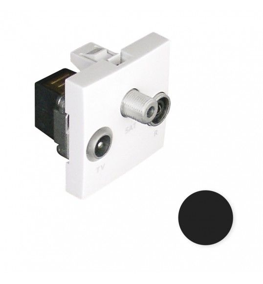 45555 SPM TOMADA R-TV-SAT TERMINAL - 2 M�D PRETA MATE