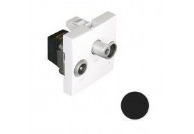 45555 SPM TOMADA R-TV-SAT TERMINAL - 2 M�D PRETA MATE