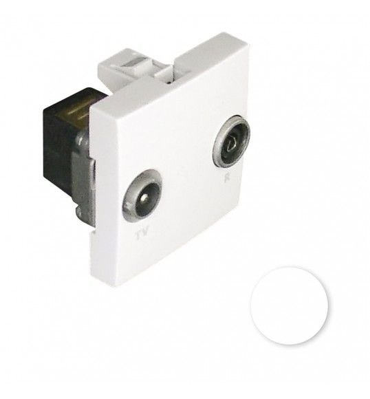 45554 SBM TOMADA R-TV TERMINAL - 2 M�DULOS BRANCA MATE